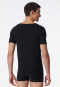 Shirt interlock seamless short-sleeved V-neck black Laser Cut