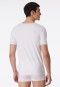 T-shirt à manches courtes blanc en interlock, sans couture et avec col en V - Laser Cut