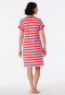 Sleepshirt short sleeve stripes red - Casual Essentials