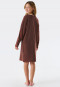 Maglia del pigiama a maniche lunghe in cotone biologico con motivo di cane, marrone - Teens Nightwear