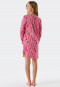 Maglia del pigiama a maniche lunghe in cotone biologico a righe con motivo di ciambelle, rosa - Teens Nightwear