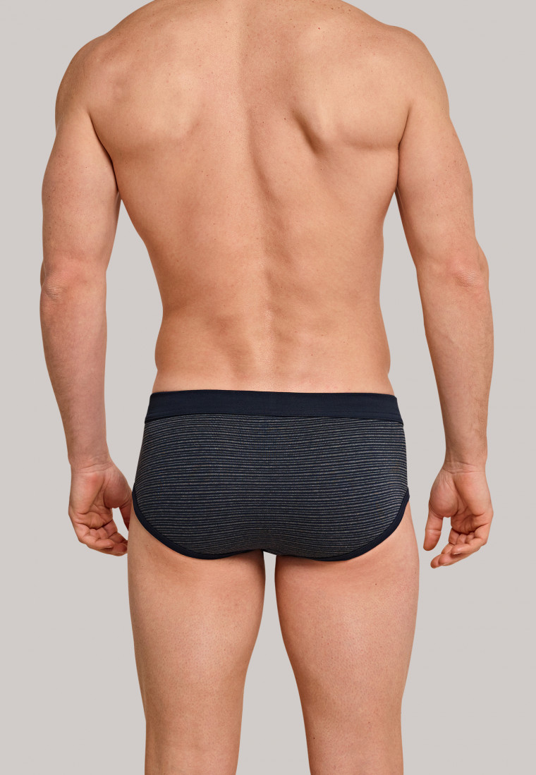 Sports briefs fine rib double pack dark blue striped - Original Classics