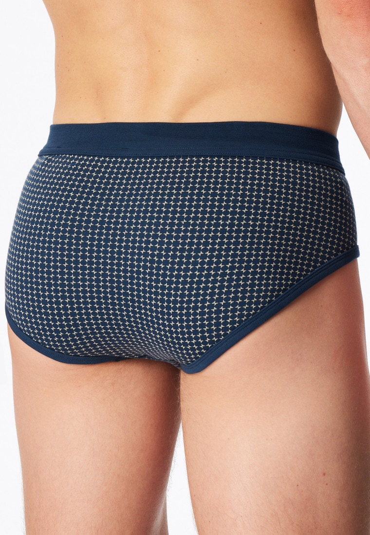 Sports briefs 2-pack fine rib fly indigo patterned - Original Classics