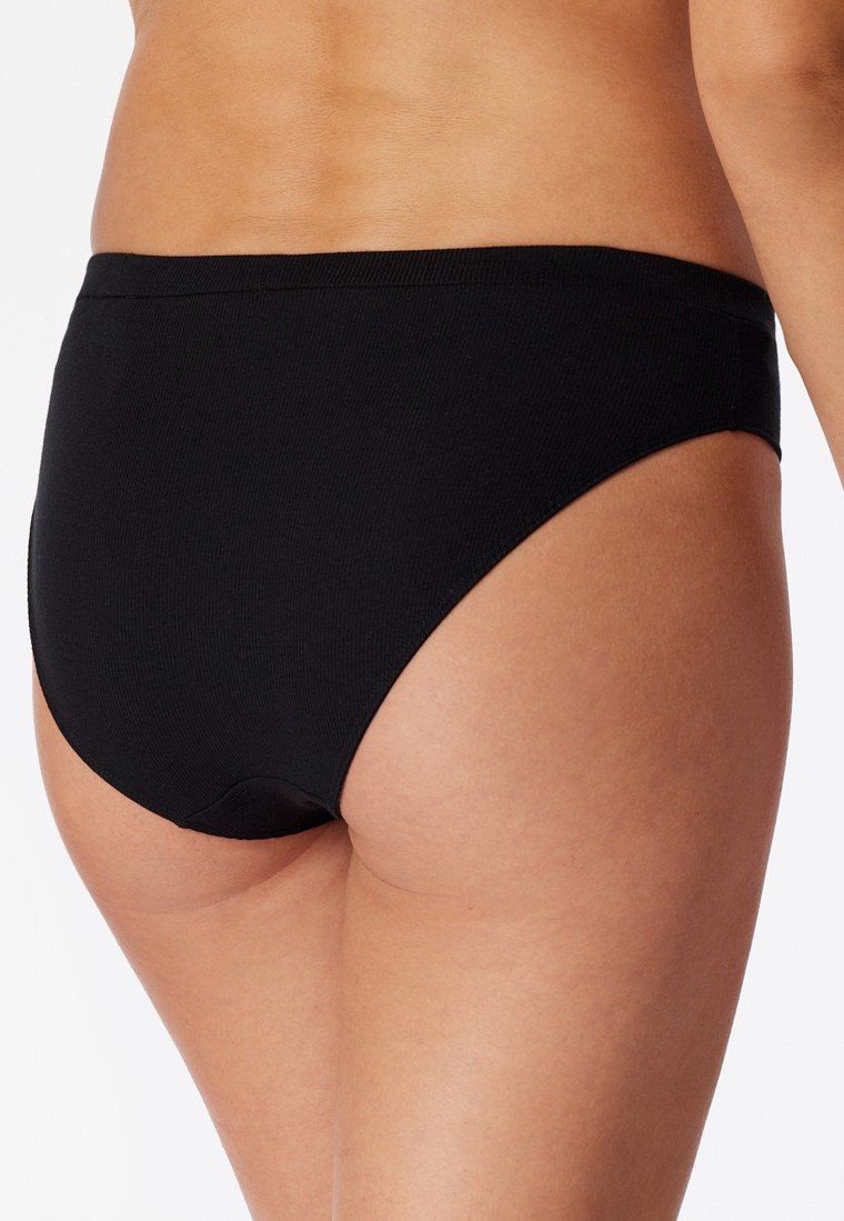 Slip Rio realizzati in cotone biologico a doppia costa, nero - Pure Rib