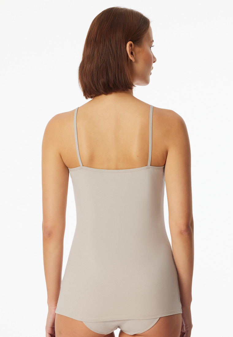 Débardeur à bretelles fines lot de 2 graphite/gris-jaspe - Cotton Lace