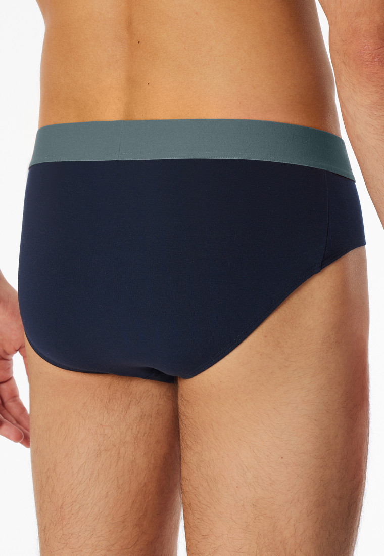 Slip rio confezione da 3 pezzi in cotone organico elastico in vita in tessuto tramato multicolore - 95/5