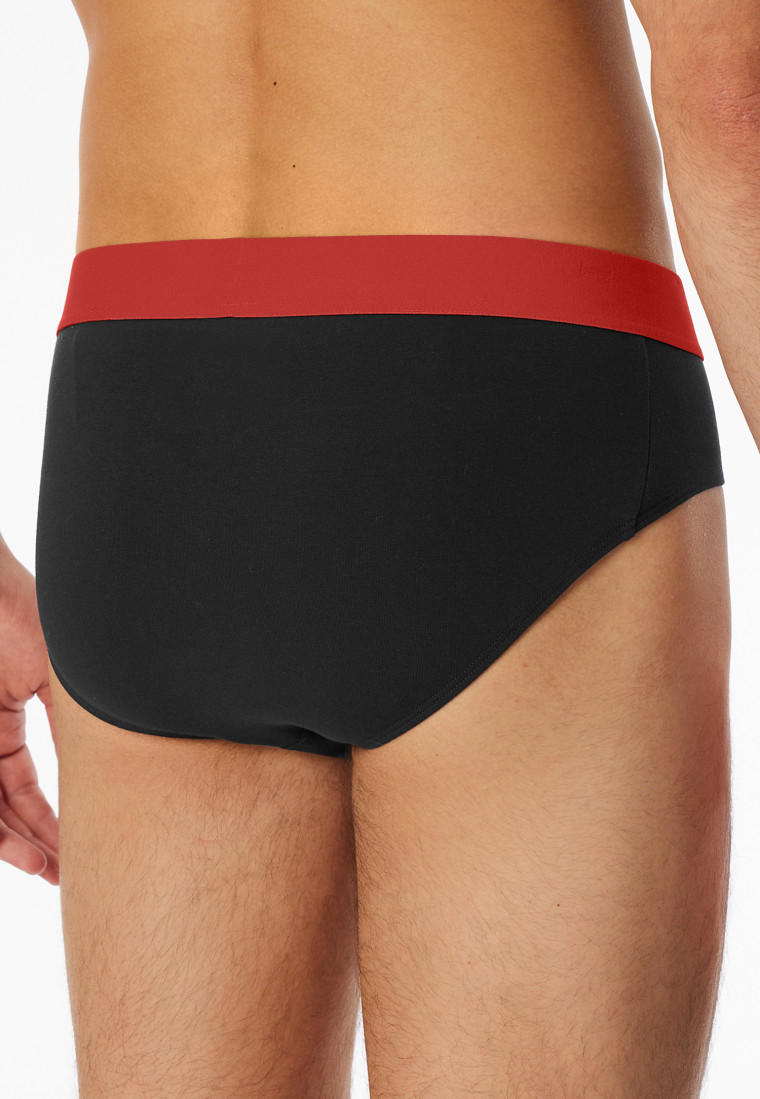 Slip rio confezione da 3 pezzi in cotone organico elastico in vita in tessuto tramato multicolore - 95/5