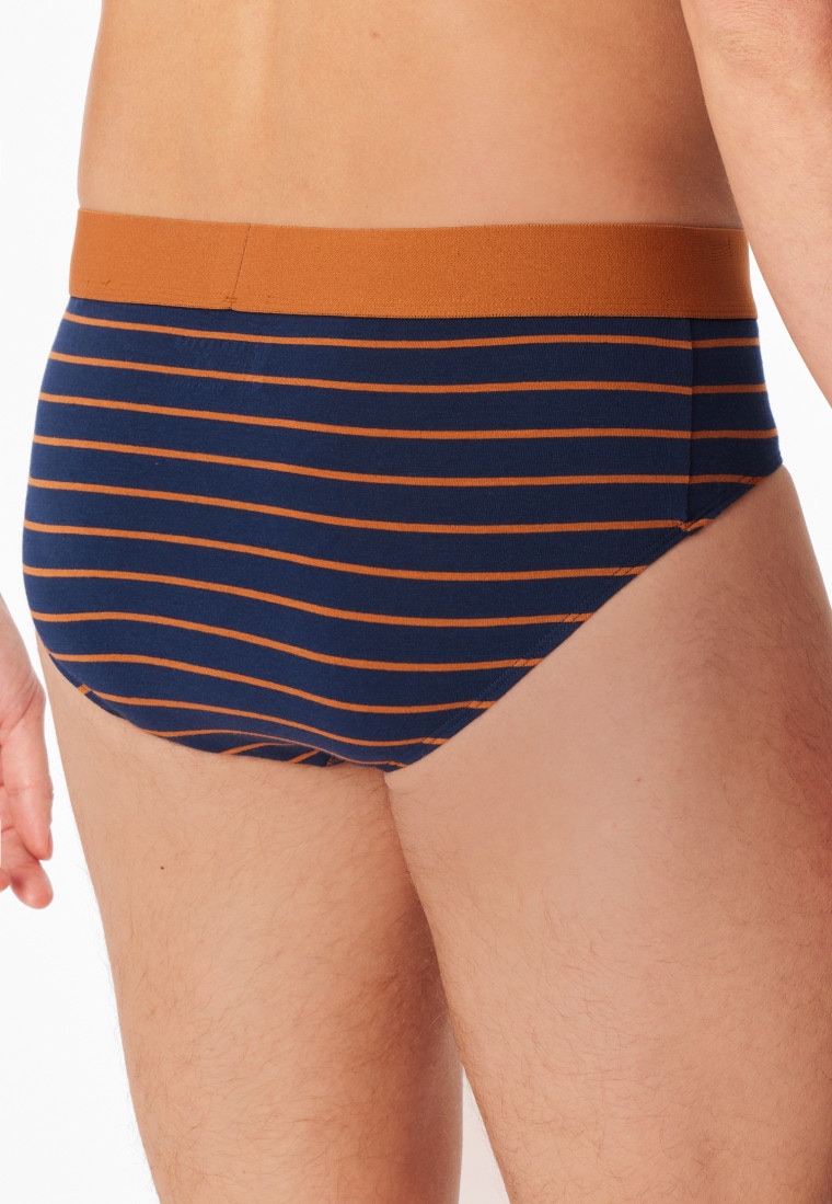 Rio briefs 3-pack plain/stripes dark blue - 95/5