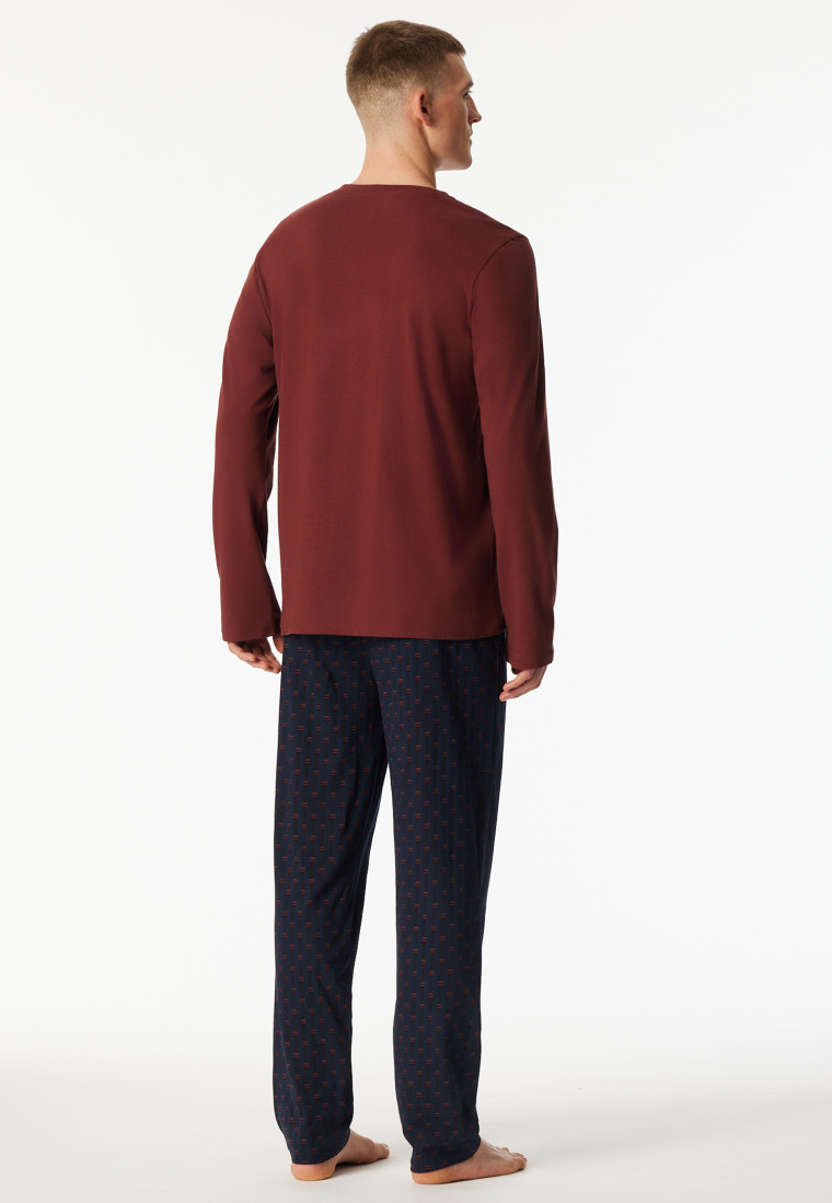 Pigiama lungo bordeaux - Casual Essentials