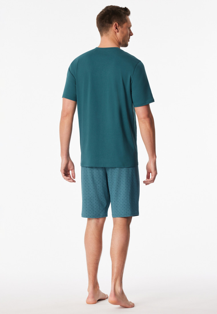 Short pyjamas green patterned - Casual Essentials