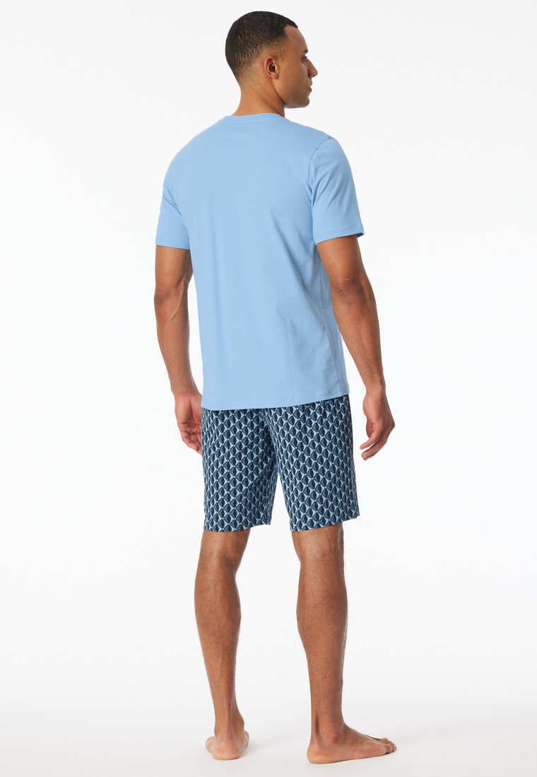 Short pyjamas pacific blue patterned - Casual Essentials