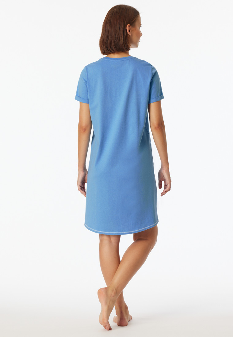 Sleepshirt kurzarm Print hellblau - Casual Essentials