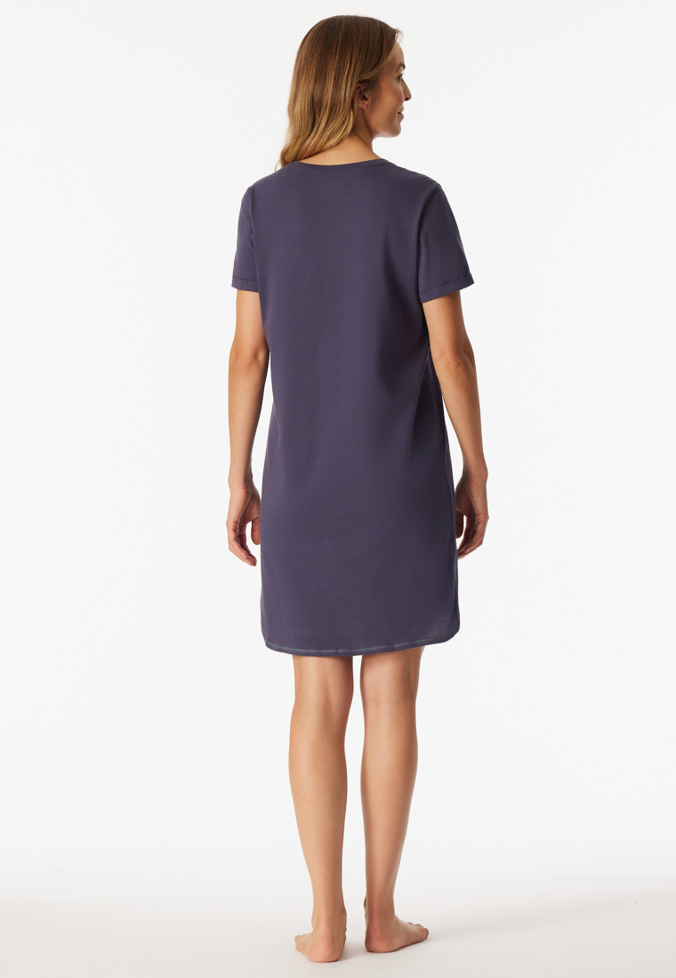 Sleepshirt kurzarm Schneeflocke indigo - Casual Essentials