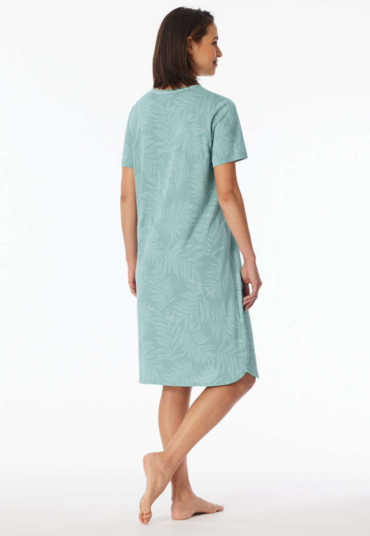 Camicia da notte a maniche corte stampa con palme - Comfort Nightwear