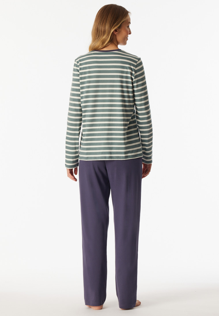 Pigiama lungo A righe minerale - Casual Essentials