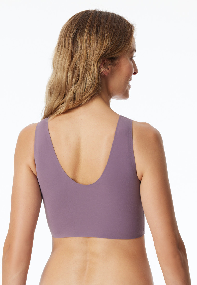 Bustier in microfibra coppe rimovibili malva - Invisible Soft