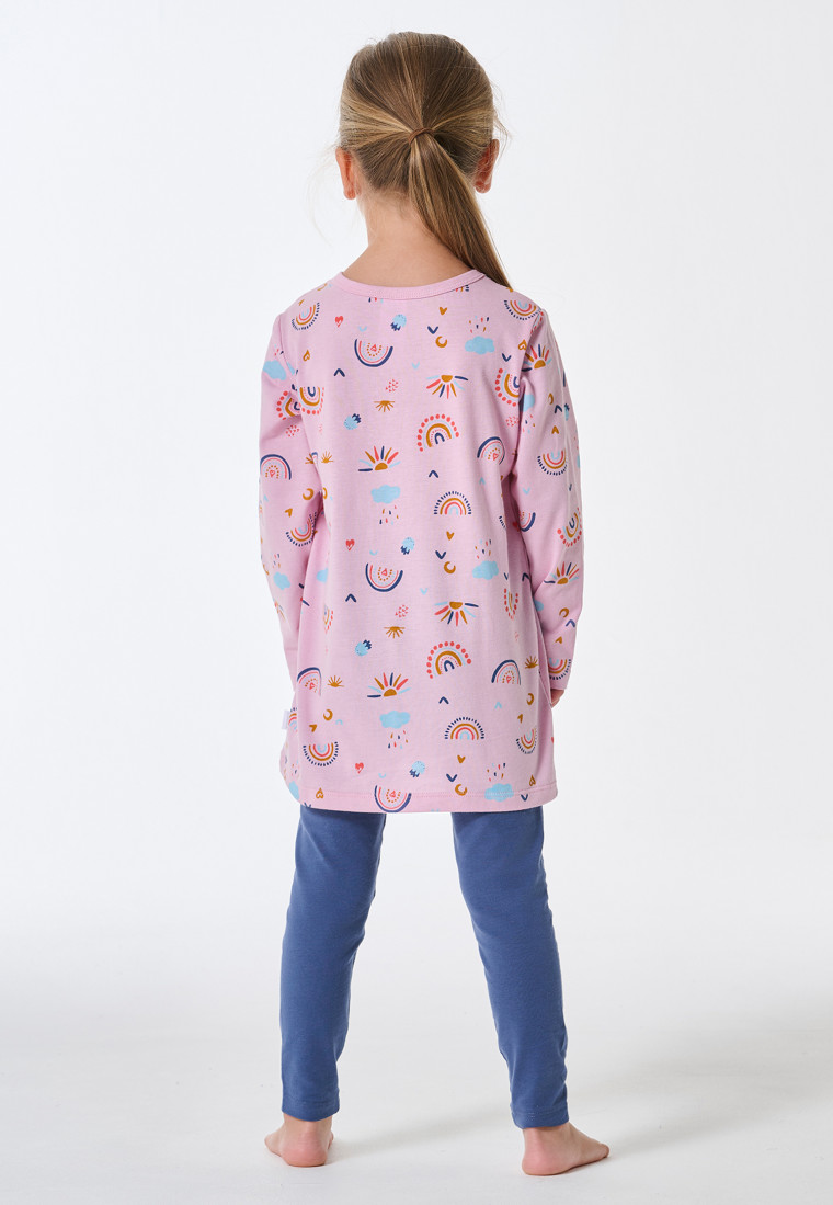 Pigiama lungo leggings sole arcobaleno viola - Kids Nightwear