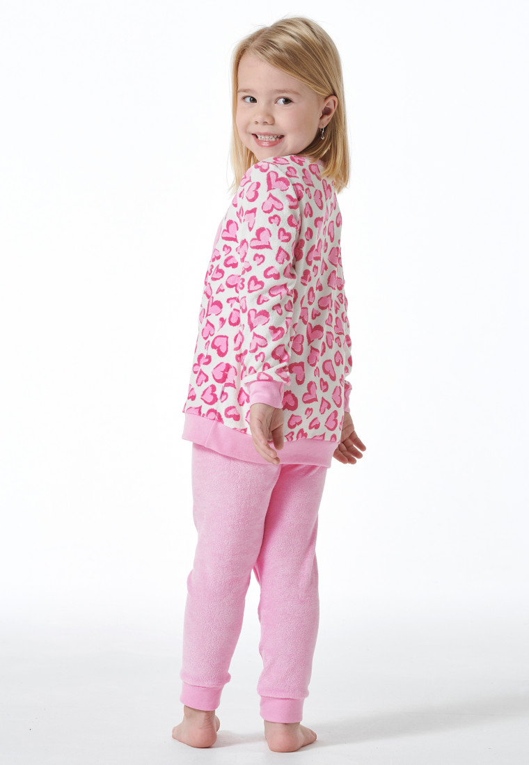 Pyjama long coton bio poignets curs roses - Girls World