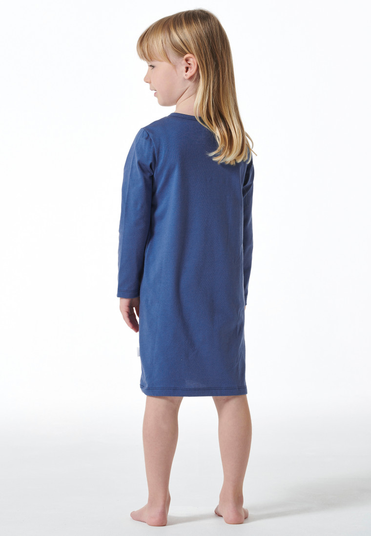 Camicia da notte a manica lunga in cotone organico panda blu - Girls World