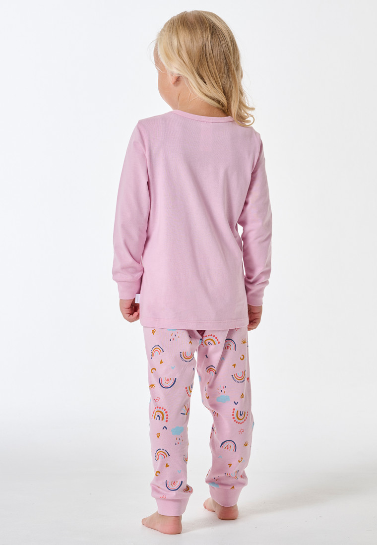 Pigiama lungo con polsini arcobaleno viola - Kids Nightwear