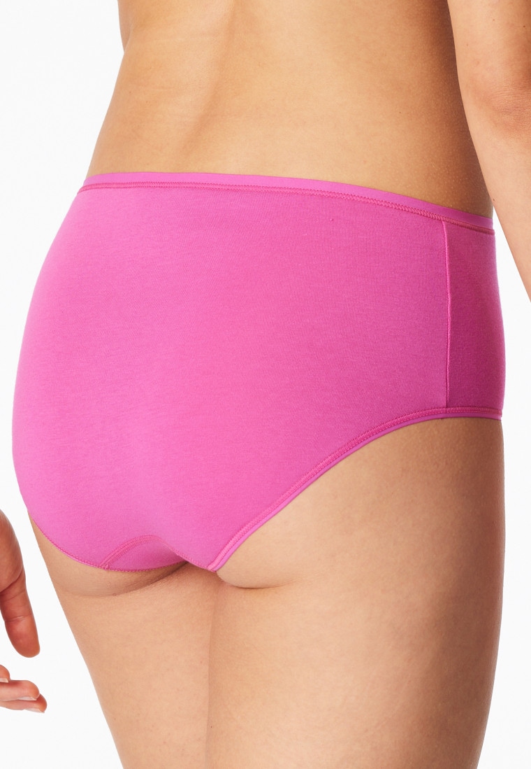 Slip midi confezione da 2 in cotone organico rosa fuchsia - 95/5
