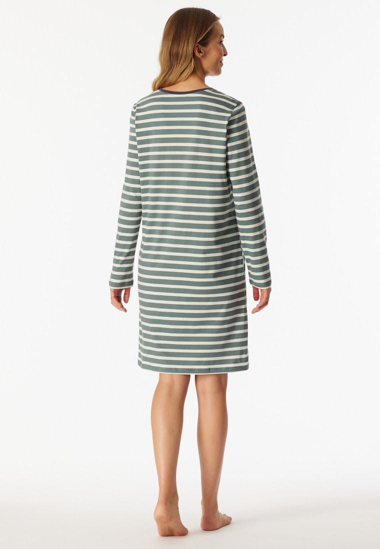 Sleep shirt long-sleeve striping mineral - Casual Essentials