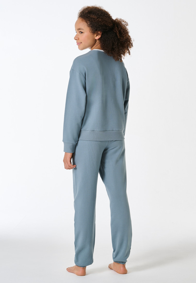 Pyjamas long sweatware cuffs mineral - Nightwear