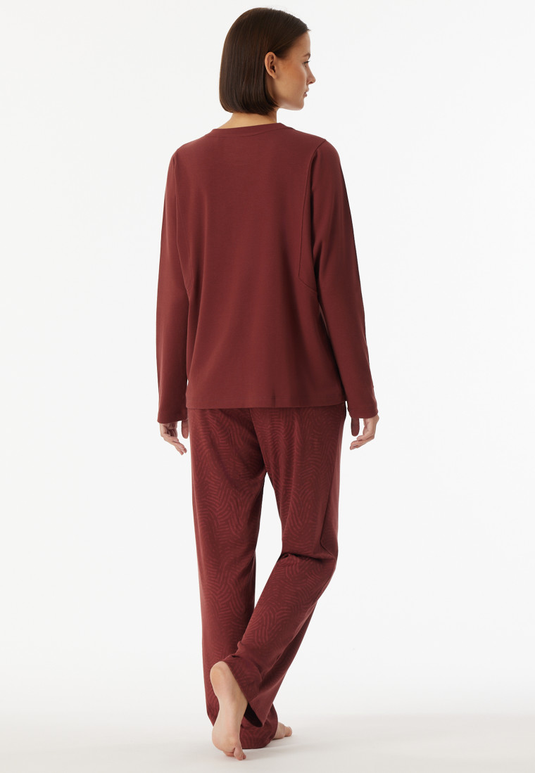 Pigiama lungo rosso bordò - selected! Premium Warming