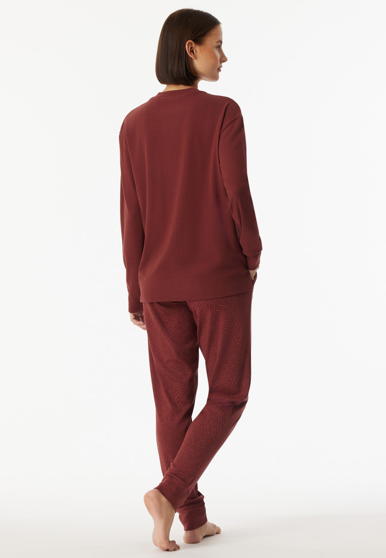 Pyjamas long warming cuffs burgundy - selected! Premium Warming