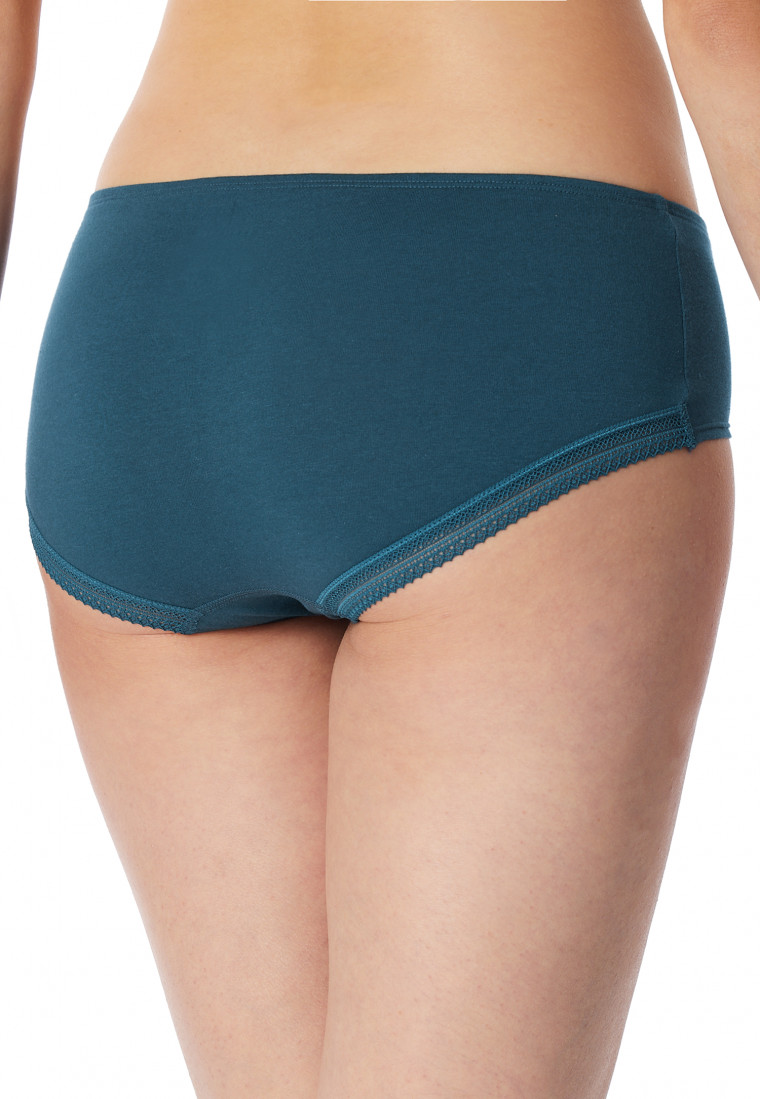 Pantys 2er-Pack petrol/schwarz - Cotton Lace