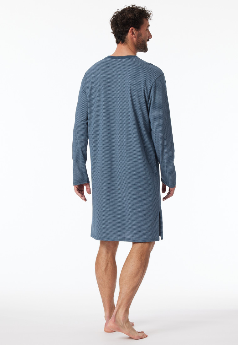 Chemise de nuit à manches longues bleu-gris - Comfort Essentials