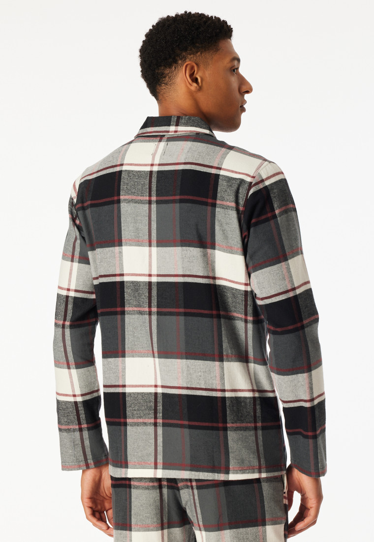 Chemise de dessus à manches longues en flanelle carreaux multicolores - Mix+Relax