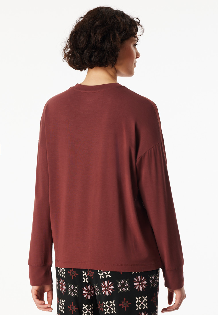 Tee-shirt à manches longues bordeaux - Mix+Relax