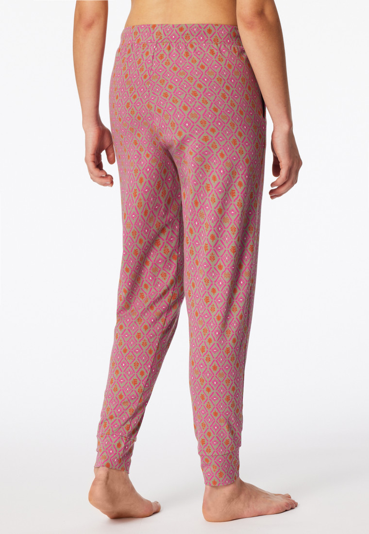 Pants long cuffs patterned fuchsia - Mix+Relax
