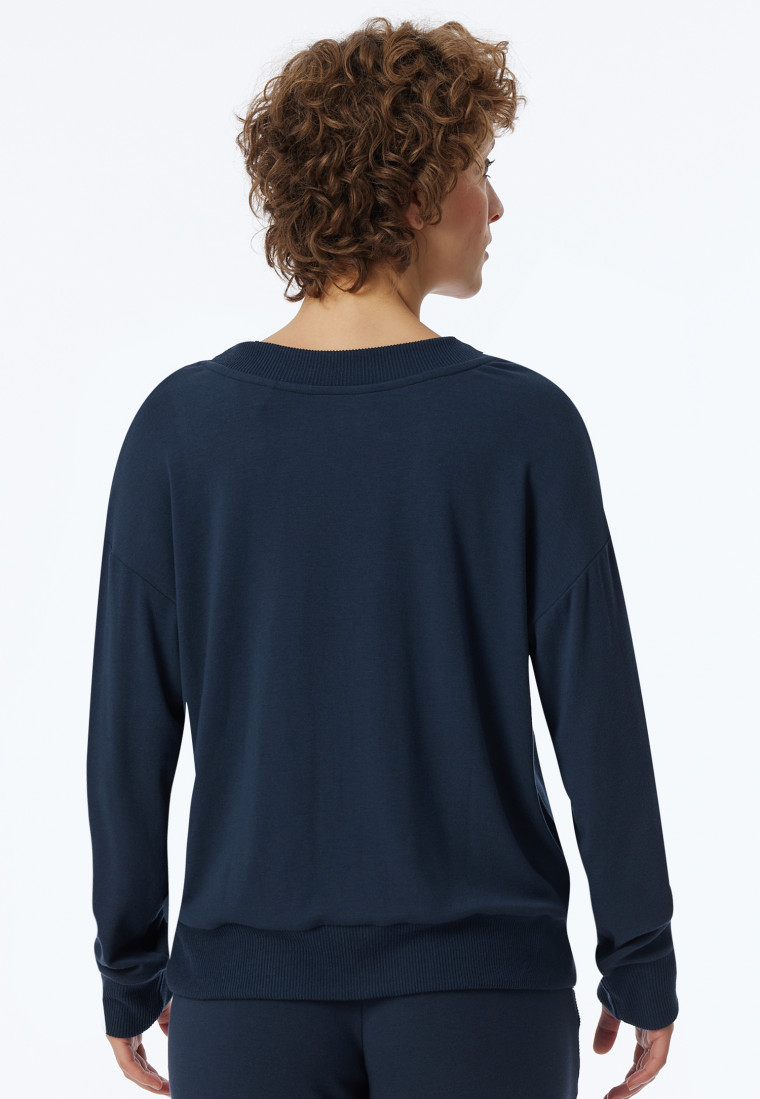 Sweatshirt fine rib midnight blue - Mix+Relax