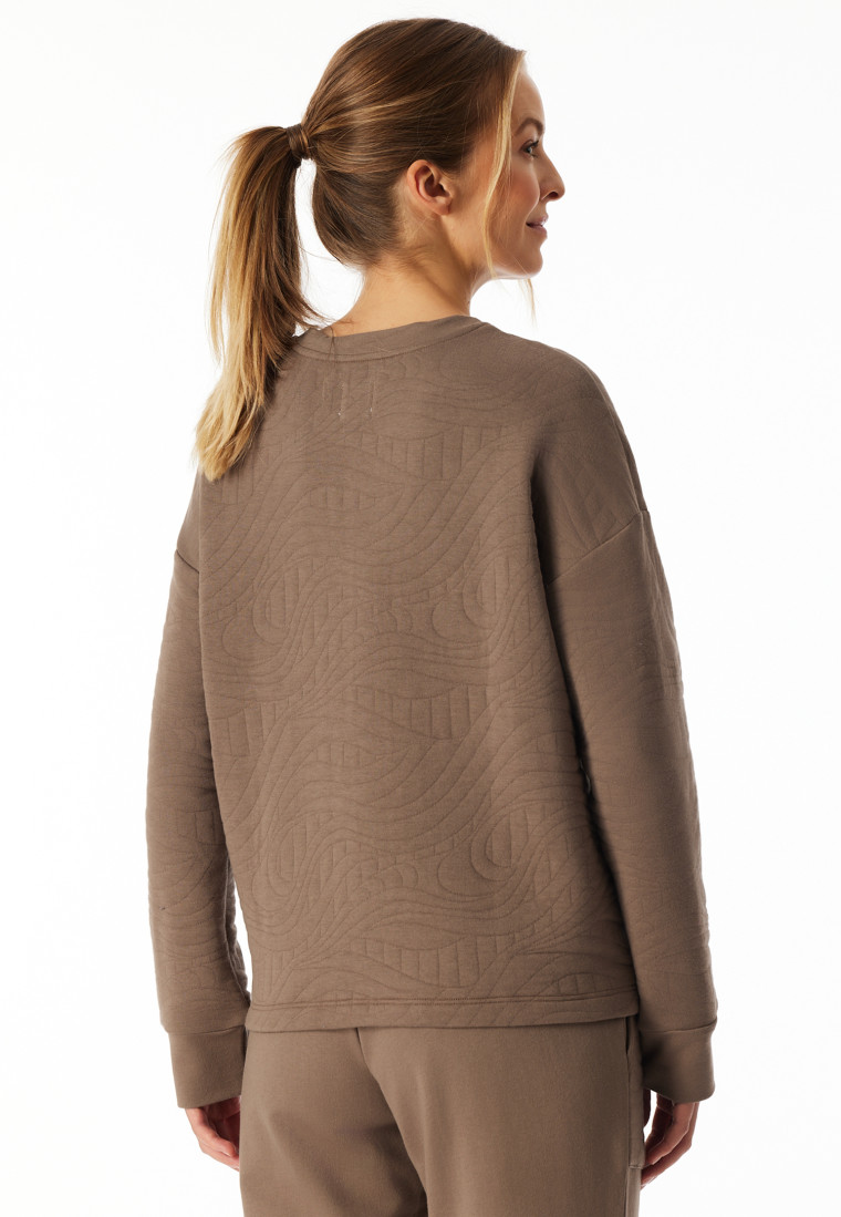 Sweatshirt Tissu pour quilting en jersey et sweat nougat - Mix+Relax