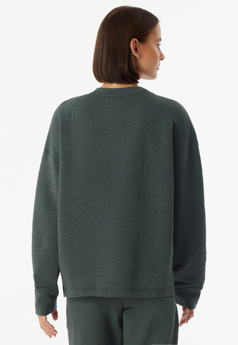 Sweatshirt Tissu pour quilting en jersey et sweat vert foncé - Mix+Relax