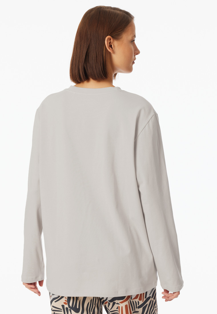Shirt langarm rundhals grau-jaspe - Mix+Relax
