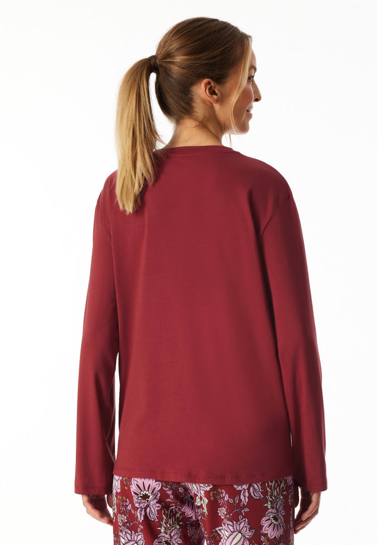 Maglietta manica lunga scollo tondo rosso scuro - Mix+ Relax