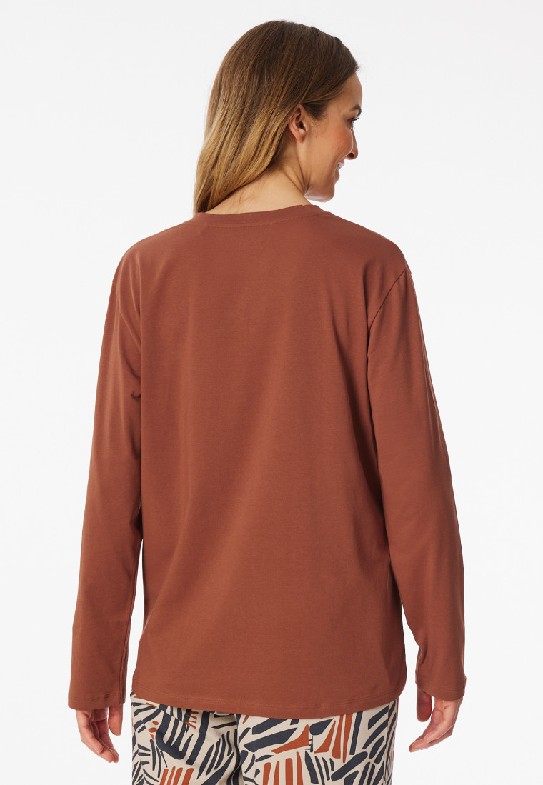 Maglietta manica lunga scollo tondo terracotta - Mix+ Relax