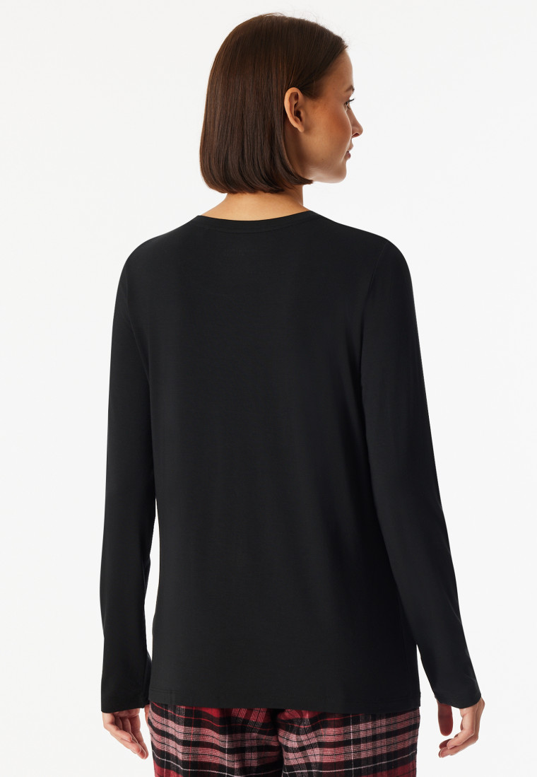 Maglietta manica lunga scollo tondo nero - Mix+ Relax