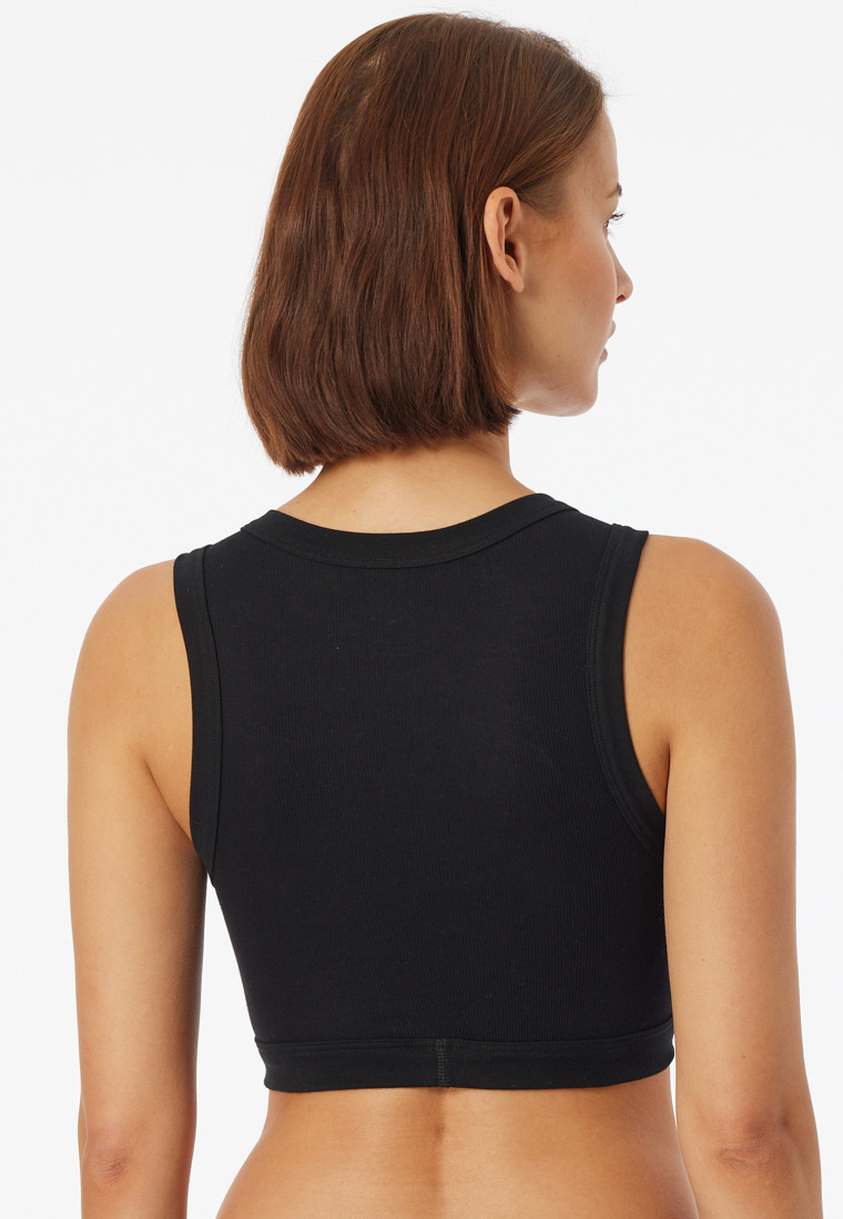 Bustier Feinripp schwarz - Revival Paula