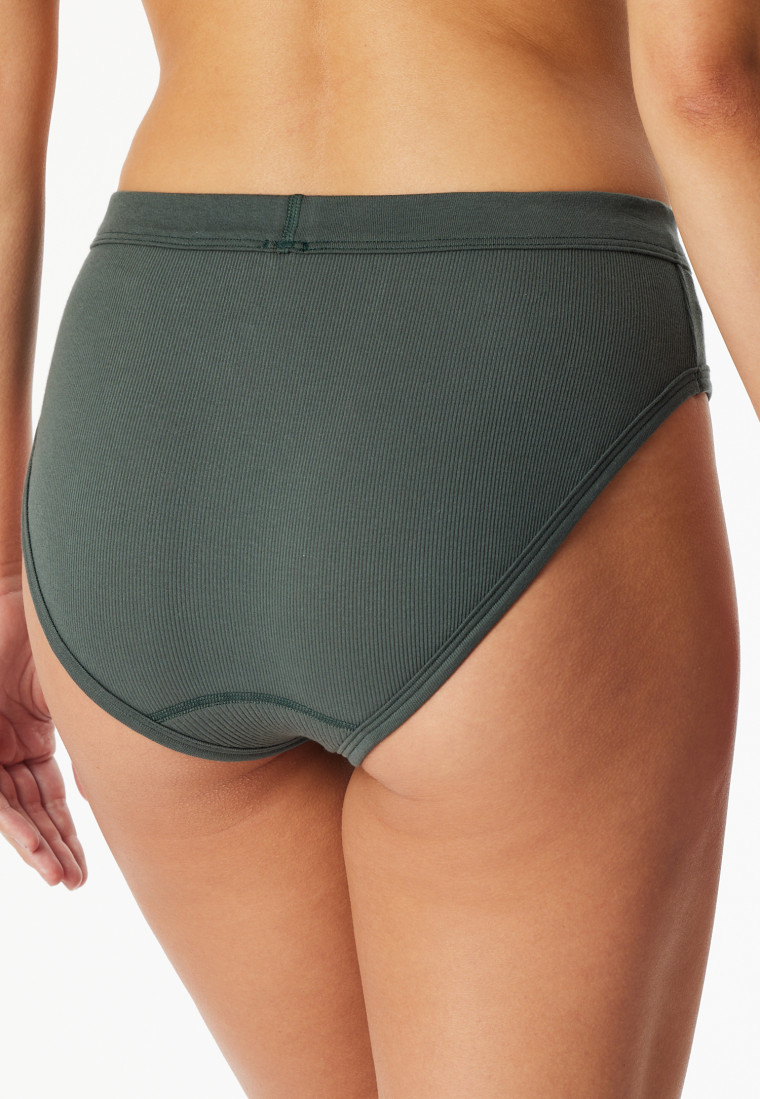 Slip a costine sottili verde scuro - Revival Paula