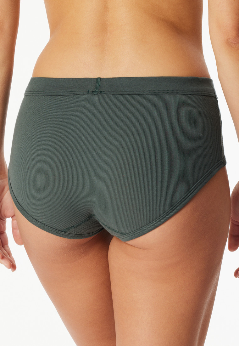 Dark green fine rib panty - Revival Paula