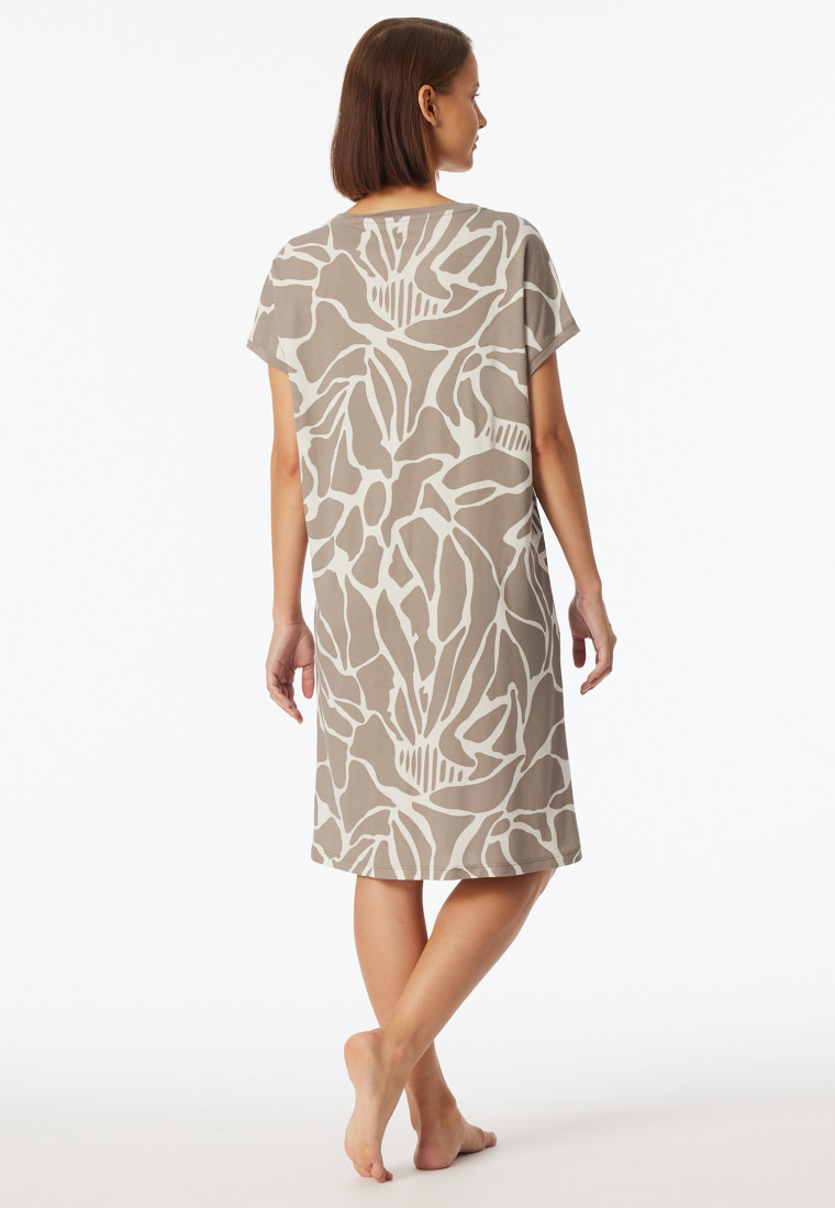 Camicia da notte a maniche corte in argilla - Modern Nightwear