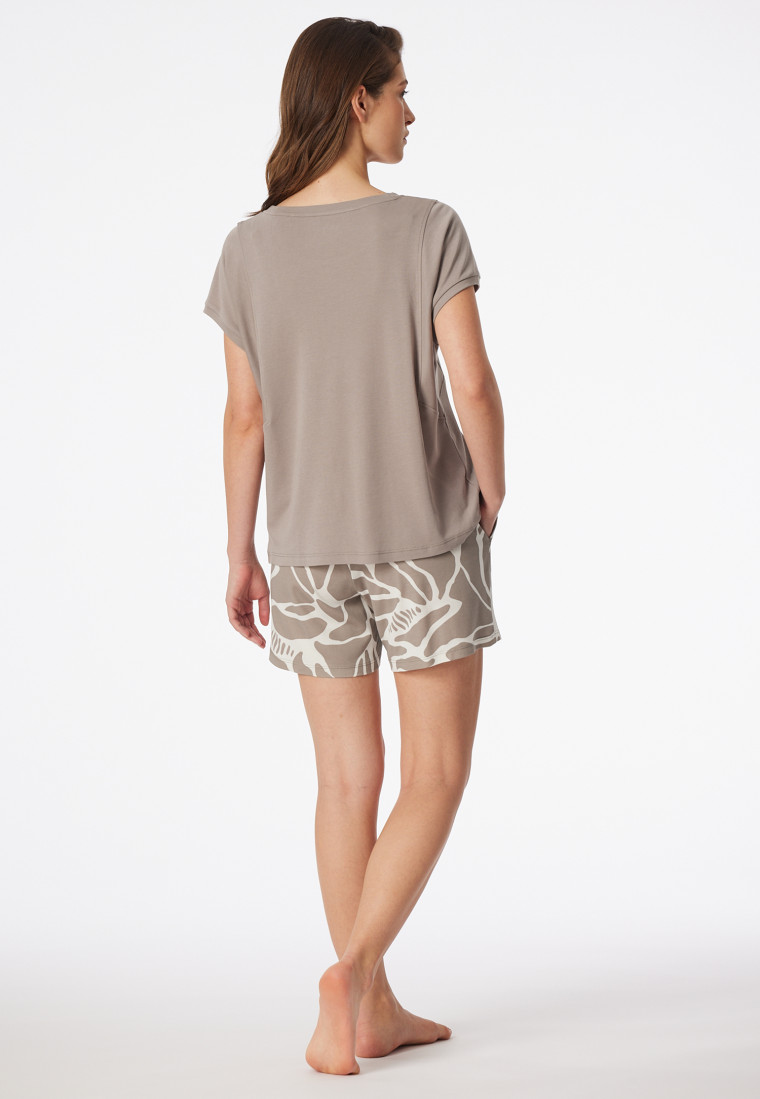 Short pyjamas Interlock clay red - Modern Nightwear