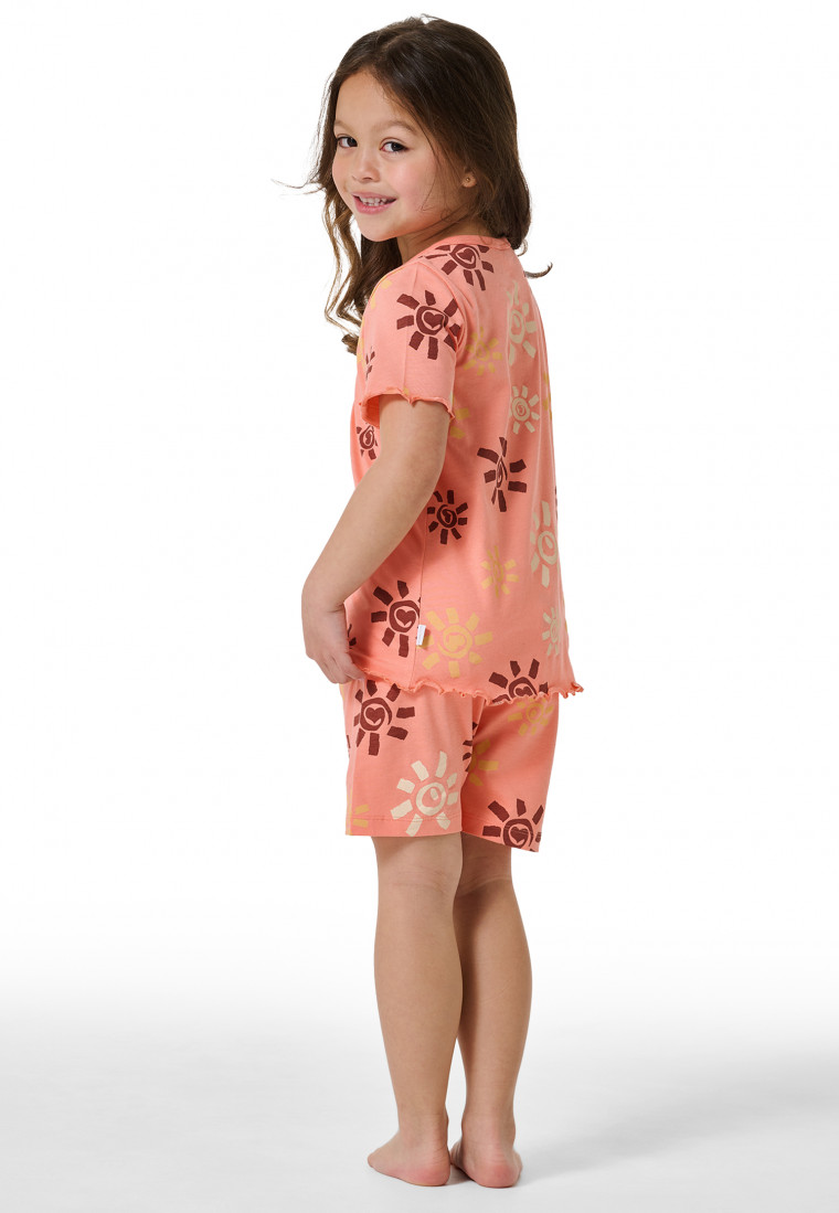 Short pyjamas with rolled hem sun apricot - Girls World