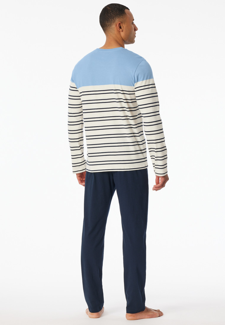 Pigiama lungo a righe blu pacifico - Casual Nightwear