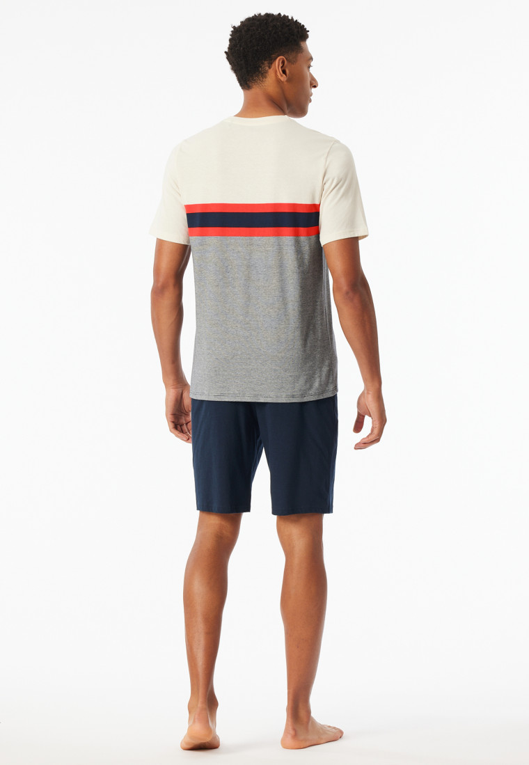 Pigiama corto a righe rosso chiaro - Casual Nightwear