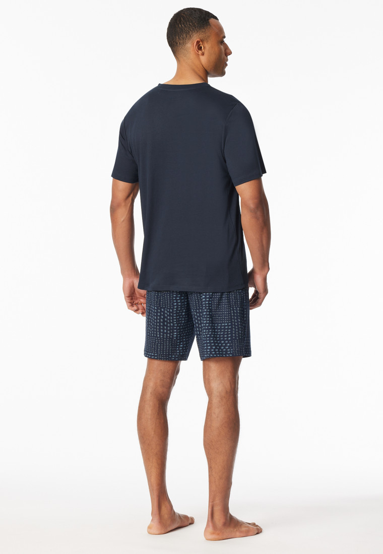 Short pyjamas graphite patterned - Fine Interlock